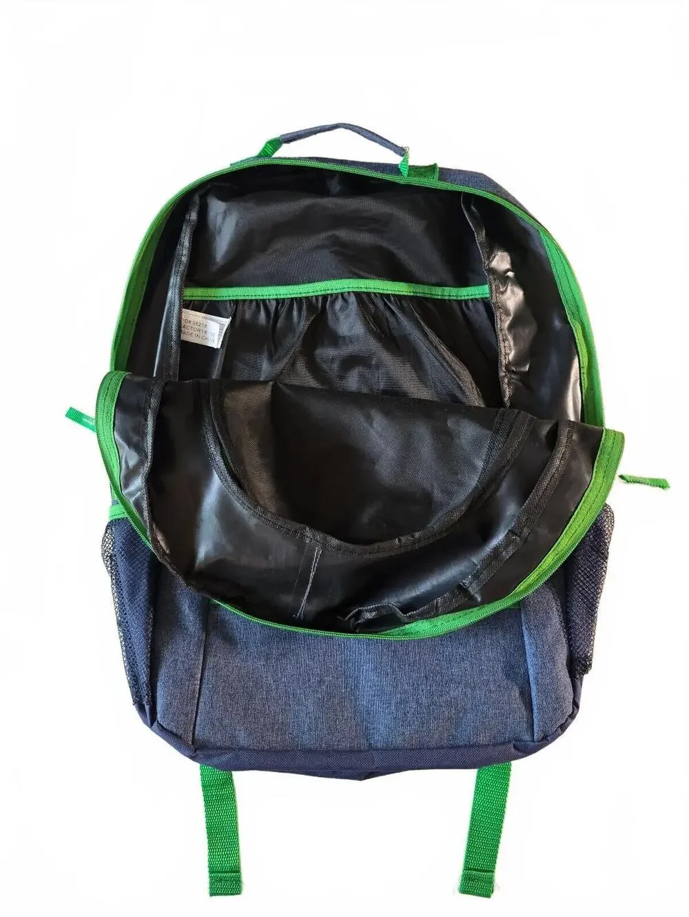 Blue Green Striped Accent Backpack Everyday Carry School Bookbag Tech Daypack